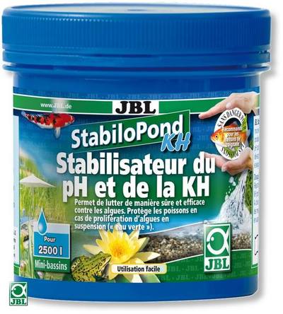 Средство StabiloPond KH фирмы JBL для повышения pH и стабилизации KH в прудовой воде (250 гр/2500 литров воды)  на фото