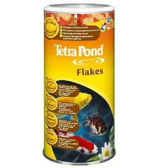 Хлопьевидный корм "TetraPond Flakes" для подрастающих и небольших прудовых рыб (1 литр)  на фото
