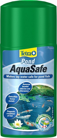 Средство Pond AquaSafe фирмы Tetra  предназначено для кондиционирования, очищения и подготовки воды для садового пруда (250 мл)  на фото