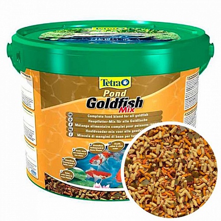Кормовой микс для прудовых золотых рыбок Pond GoldMix фирмы Tetra, 10 литров  на фото