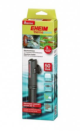 Водонагреватель Eheim 50 (50 Ватт/25-60 литров) фиксированная температура 25 C на фото