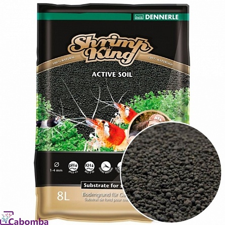 Грунт питательный для креветочников DENNERLE Shrimp King Active Soil (1-4 мм/8 л) на фото