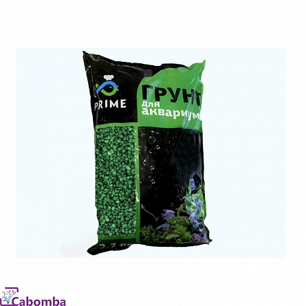 Грунт натуральный окрашенный Зеленый фирмы PRIME (3/5 мм) 2,7 кг  на фото