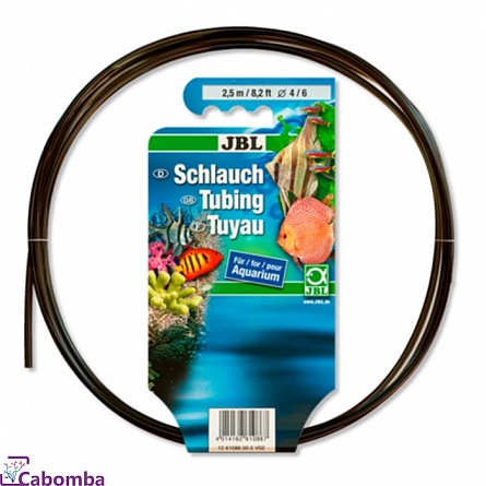 Шланг гибкий серого цвета Aquarienschlauch GRAU фирмы JBL (d 4/6 мм/2,5 м) на фото