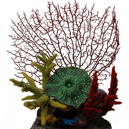 Декоративная коралловая композиция из пластика и силикона фирмы Vitality (24х20х26 см) на фото