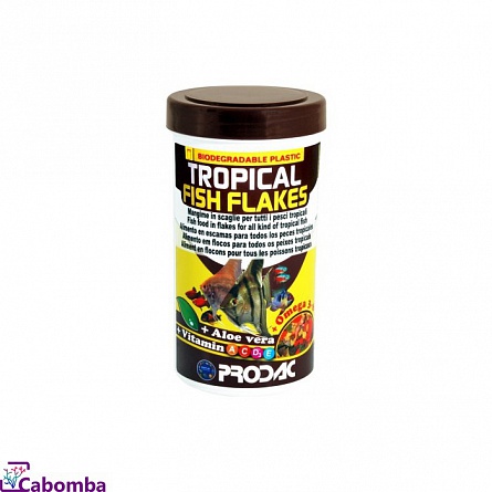 Корм хлопьевидный Tropical Fish Flakes для всех видов тропических рыб фирмы Prodac (0.1 л/0.02 кг)  на фото