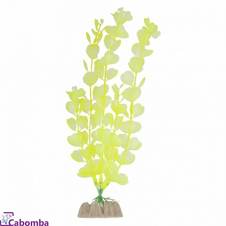 Растение  из пластика GLOFISH желтое флуоресцентное (20 см) на фото