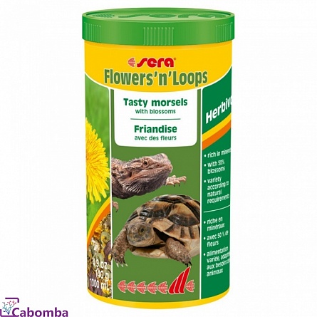 Корм SERA для рептилий Flowers’n’Loops 1000 мл/140 гр на фото
