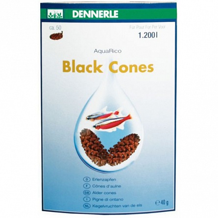 Сушеные сережки ольхового дерева "BlackCones Erlenzapfen" фирмы Dennerle (50 шт) на фото