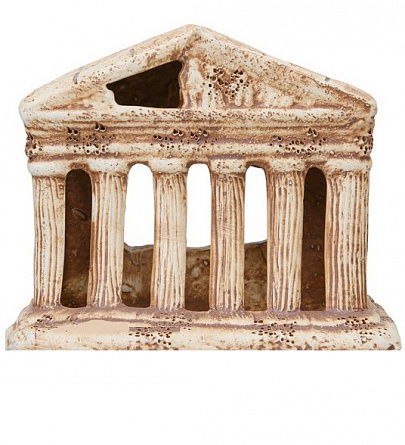 Декоративный элемент из светлой керамики "Храм" фирмы  Аква Лого (24х12х18 см)  на фото