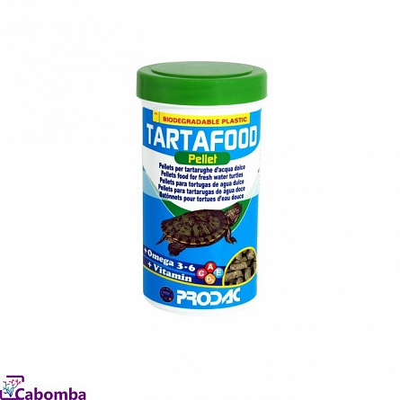 Корм гранулированный “Tartafood pellet” для пресноводных черепах среднего и крупного размера фирмы Prodac (1.2 л/0.35 кг)  на фото