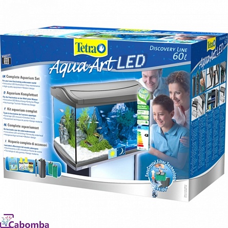 Аквариум AquaArt LED фирмы Tetra (61,5 х 34 х 43 см/антрацит/60 л) на фото