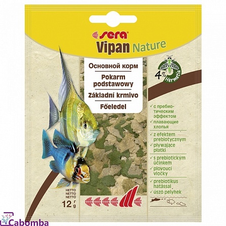 Универсальный хлопьевидный корм Vipan фирмы Sera (12 гр.) на фото