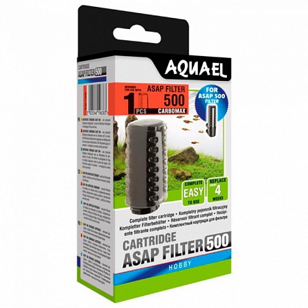 Сменный картридж (губка+уголь) фирмы "AQUAEL" для фильтр " ASAP 500"  на фото
