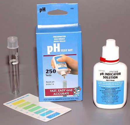 Тест "pH test kit" на кислотность воды от 6,0 до 7,6 рН фирмы API (250 изм) на фото