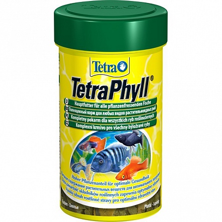 Корм для живородящих и растительноядных рыбок TetraPhyll фирмы TETRA (1 л) на фото