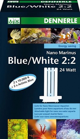 Сменная лампа для нано-аквариумов фирмы "Dennerle" мощность 24 Вт "Nano Marinus Blue/White ReefLight" на фото