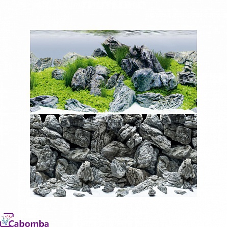 Двусторонний фон JUWEL №4 Акваскейп/Камни (S) (60х30 см)  на фото
