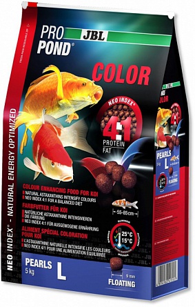 Гранулированный корм "ProPond Color L" для улучшенного окраса прудовых карпов Кои от 55 до 85см фирмы JBL (12 литров)  на фото