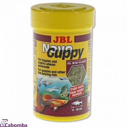 Хлопьевидный корм для гуппи NovoGuppy фирмы JBL (100 мл) на фото
