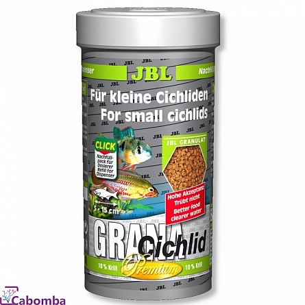 Гранулированный корм для цихлид Grana Cichlid фирмы JBL (250 мл) на фото