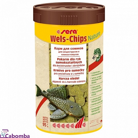 Корм для сомов Wels-Chips фирмы Sera (250 мл/95 гр)  на фото
