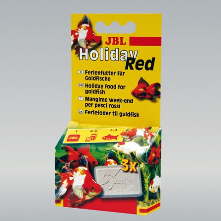 Прессованный корм в виде блоков (3 шт) Hollyday Red фирмы JBL (20 гр)  на фото