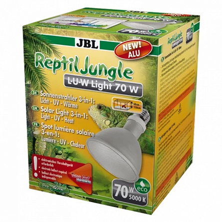 Лампа Reptil  Jungle L-U-W Light alu фирмы JBL (освещение и обогрев террариума тропического типа) мощность 70 Вт на фото