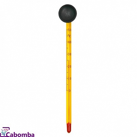 Термометр стеклянный на присоске (желтый/спиртовой) Aqua-Pro на фото