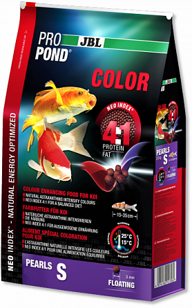 Гранулированный корм "ProPond Color S" для улучшенного окраса прудовых карпов Кои от 15 до 35см фирмы JBL (12 литров)  на фото