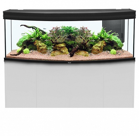 Панорамный аквариум "FUSION HORIZON 150" с LED-освещением 72 Вт фирмы AQUATLANTIS (150x55x60 см/черный глянец/463 литра)  на фото