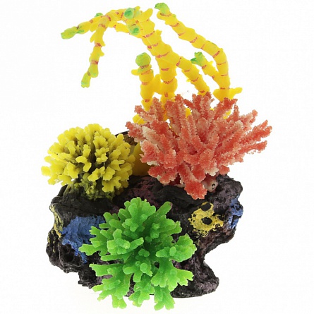 Декоративная коралловая композиция из пластика и силикона фирмы Vitality (23х12х22 см) на фото