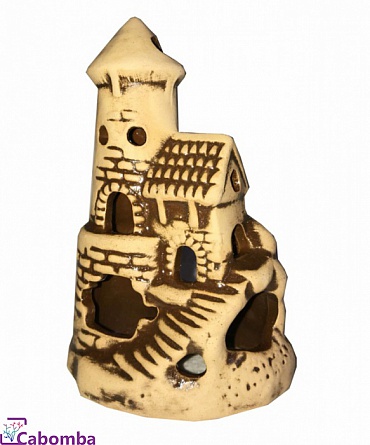 Декоративный элемент из керамики "Мини-Маяк" фирмы Аква Лого (9x6,5x13 см)  на фото