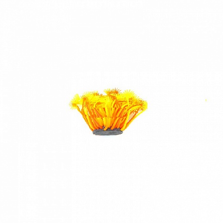 Декоративный коралл из силикона жёлто-красного цвета фирмы Vitality(5х5х10 см)  на фото