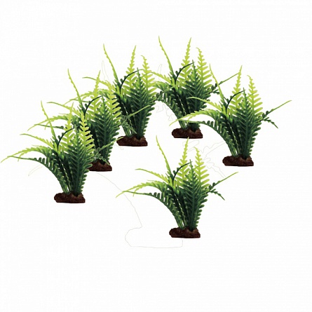 Декоративный набор растений из пластика "Папоротник" фирмы  ArtUniq (6 шт х 10 см) на фото