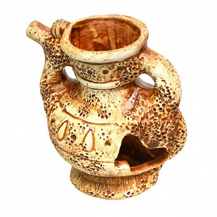 Декоративный элемент из светлой керамики "Кумган большой" фирмы  Аква Лого (11х9х12 см)  на фото