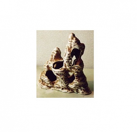Декоративный элемент из светлой керамики "Скала средняя" фирмы  Аква Лого (15х17.5 см)  на фото