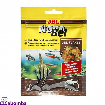 Корм универсальный NovoBel в форме хлопьев фирмы JBL в саше-пакете (12 гр)  на фото