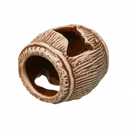 Декоративный элемент из светлой керамики "Бочка малая" фирмы  Аква Лого (4.5х3.5 см)  на фото