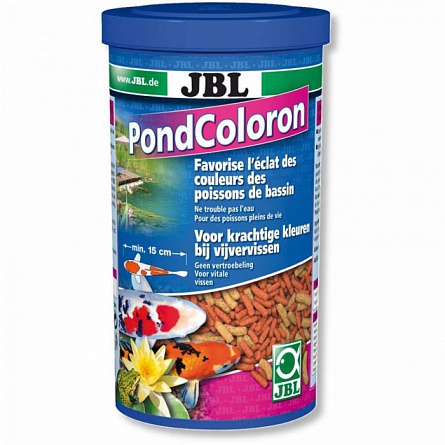 Гранулированный корм Pond Coloron для яркого натурального окраса прудовых рыб фирмы JBL, 1л/440гр  на фото