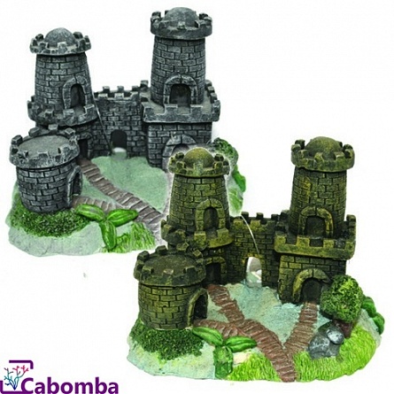 Декорация пластиковая "Замок с двумя башнями" фирмы Prime (13х8х10 см) на фото