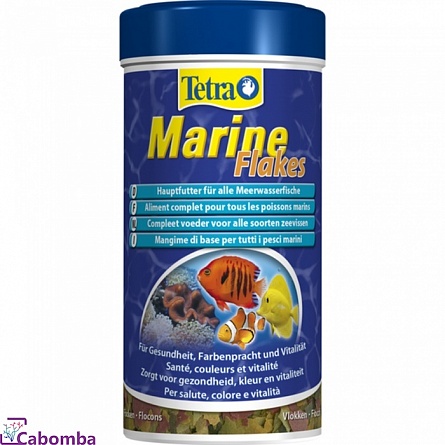 Корм Tetra Marine Flakes для мелких и средних морских рыб (250 мл), хлопья на фото