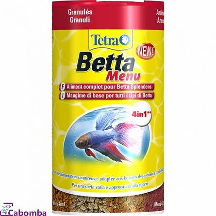 Корм для рыб Tetra Betta Menu 100 мл гранулы для бойцовых рыб на фото