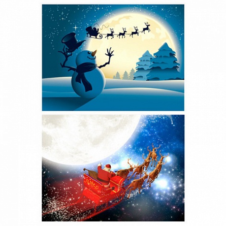 Фон-poster TETRA "Санта/Снеговик" (двусторонний) на фото