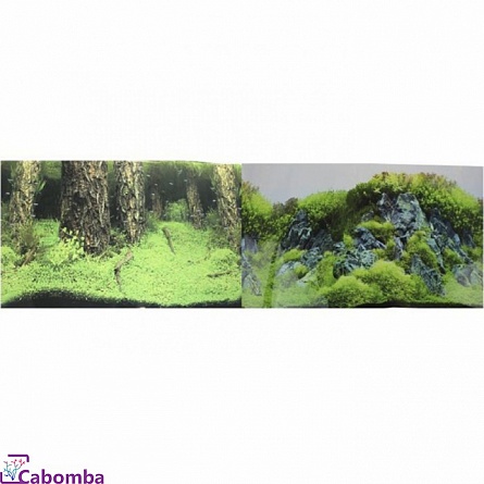 Двусторонний фон “Затопленный лес/Камни с растениями” фирмы Prime (50Х100 см)  на фото
