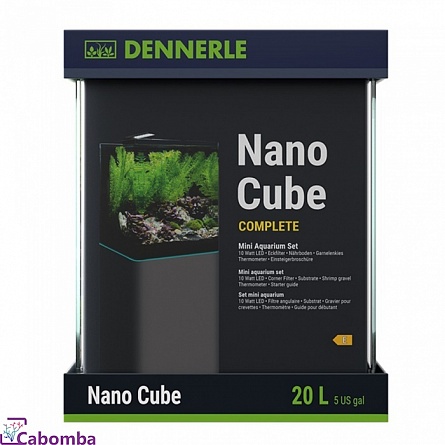 Аквариум Dennerle Nano Cube Complete в комплекте фильтр, освещение, подложка, грунт (25х25х30 см/ 20 л)  на фото