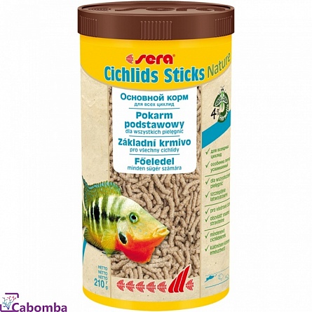 Гранулированный корм для цихлид Cichlid Sticks фирмы SERA (1 л) на фото
