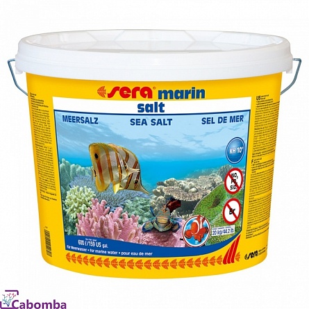 Морская соль Marine Sea Salt фирмы Sera 20 кг/560 л (ведро) на фото