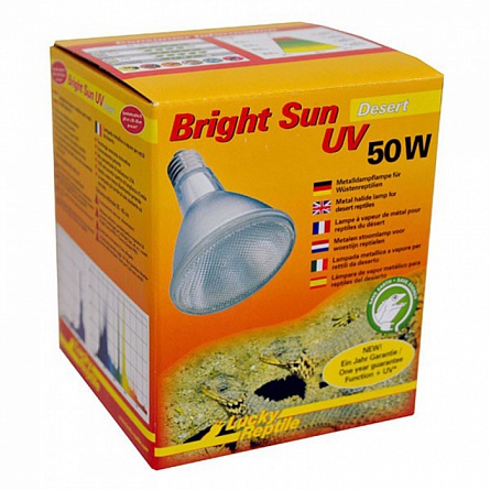 Сменная лампа МГ типа "Bright Sun UV Jungle" фирмы Lucky Reptile, мощность 50 Ватт (для пустынных террариумов)  на фото