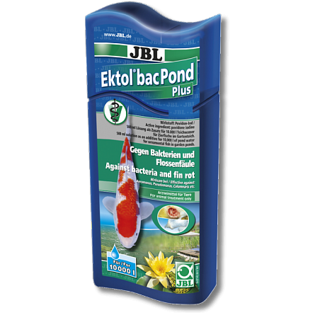 Средство "Ektol bac Pond Plus" фирмы JBL от поражений бактериального происхождения прудовых рыб (500 мл/10000 литров)  на фото
